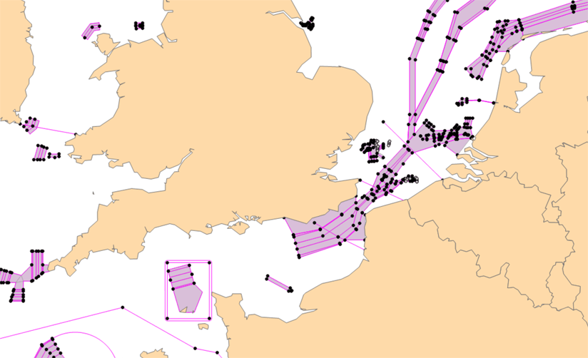 English Channel Shipping Lanes Chart
